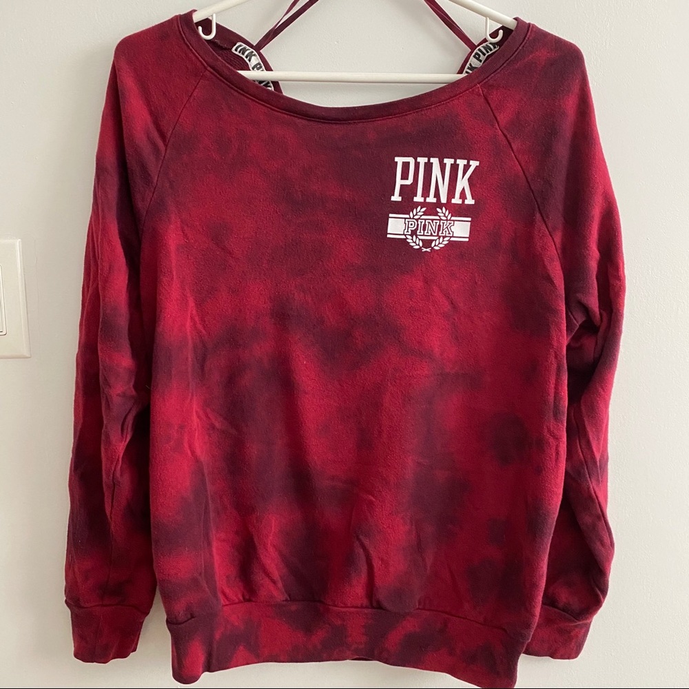 vs pink | crew neck sweater - red ♡